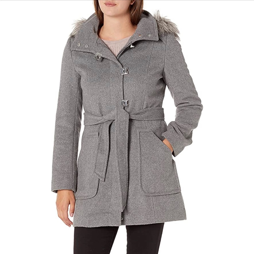 Calvin Klein Wool Fur Coat